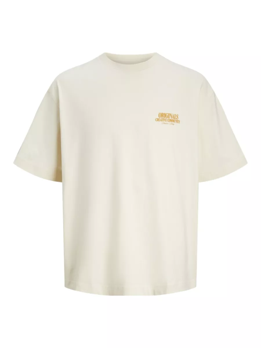JACK & JONES-JORROXBURY TYPE TEE SS CREW NECK-12265826-Antique white-OFF WHITE