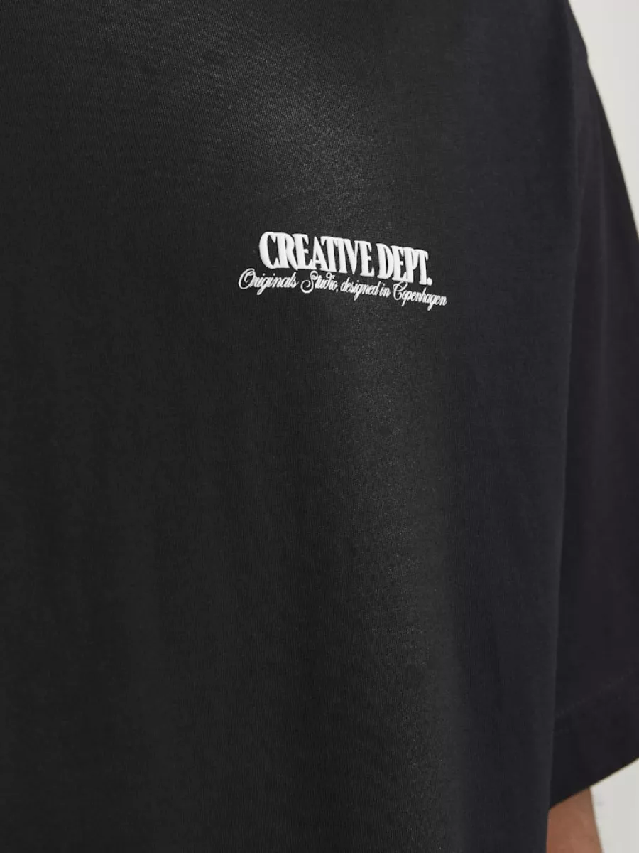 JACK & JONES-JORROXBURY TYPE TEE SS CREW NECK-12265826-Black-ZWART