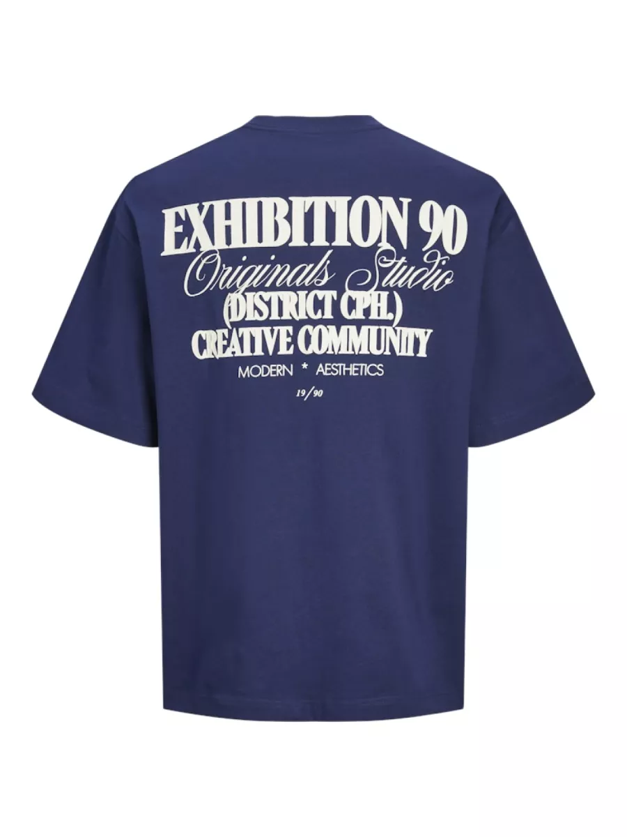 JACK & JONES-JORROXBURY TYPE TEE SS CREW NECK-12265826-Ocean cavern-BLAUW