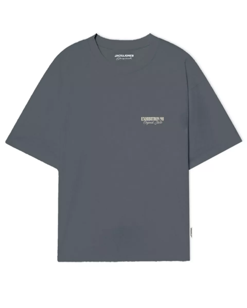 JACK & JONES-JORROXBURY TYPE TEE SS CREW NECK-12265826-Stormy Weather-BLUE