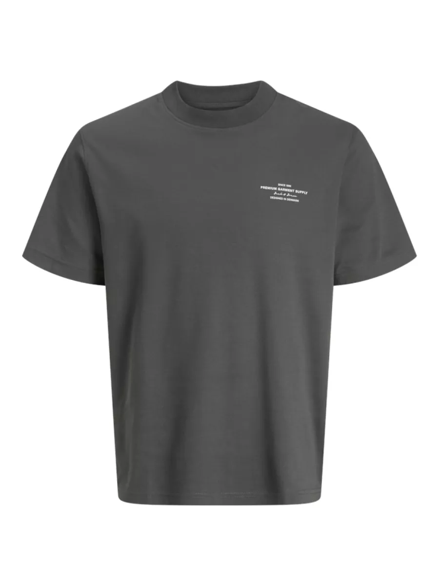 JACK & JONES-JPRBLACHAD BRANDING SS CREW NECK TE-12259357-Volcanic ash-ANTRACIET