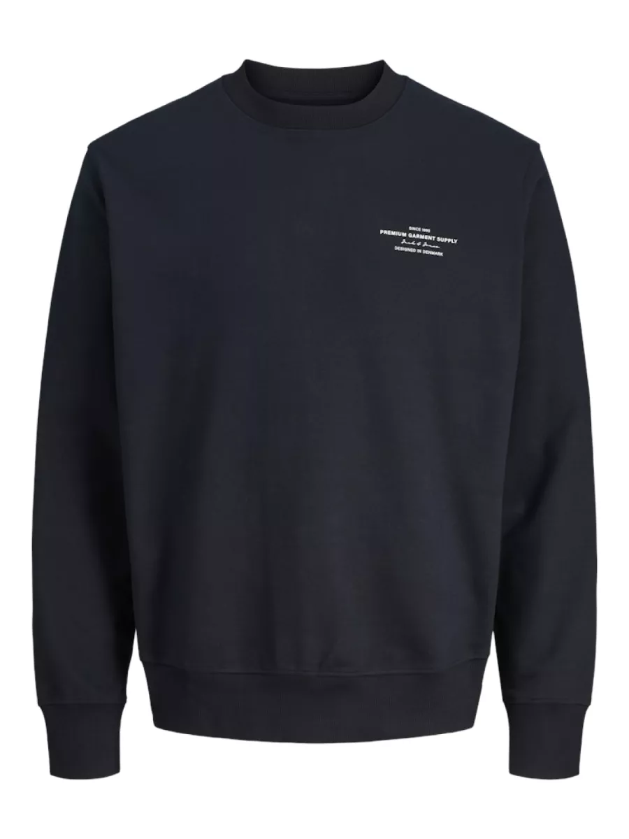 JACK & JONES-JPRBLACHAD BRANDING SWEAT CREW NECK-12261386-Black beauty-BLACK