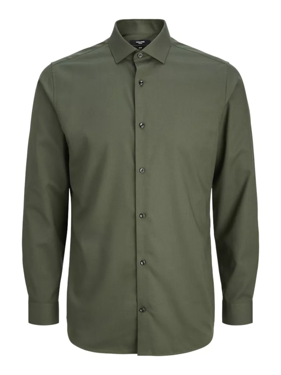JACK & JONES-JPRBLAPARKER SHIRT L/S NOOS-12227385-Rosin-GROEN