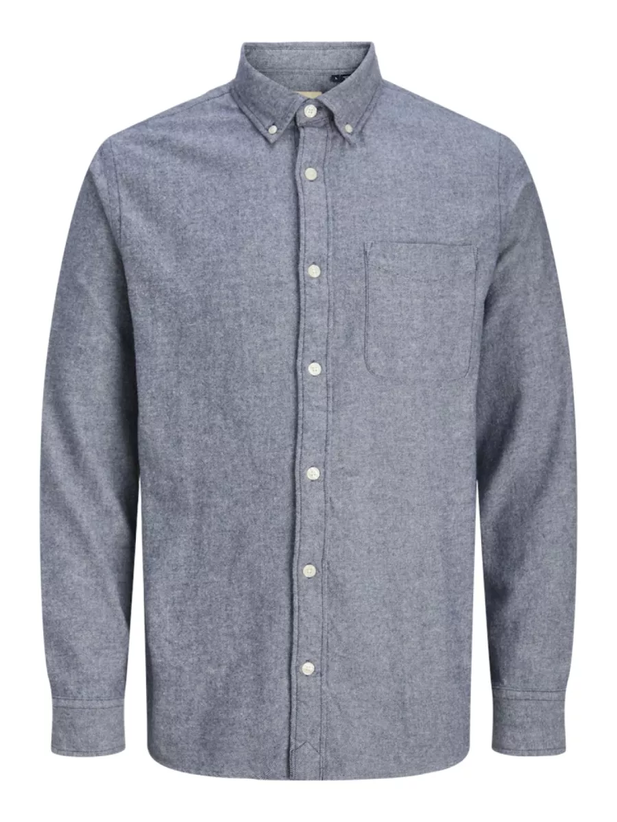 JACK & JONES-JPRBLUBROOK TWILL SOLID L/S SHIRT L-12282353-Night sky-MARINE