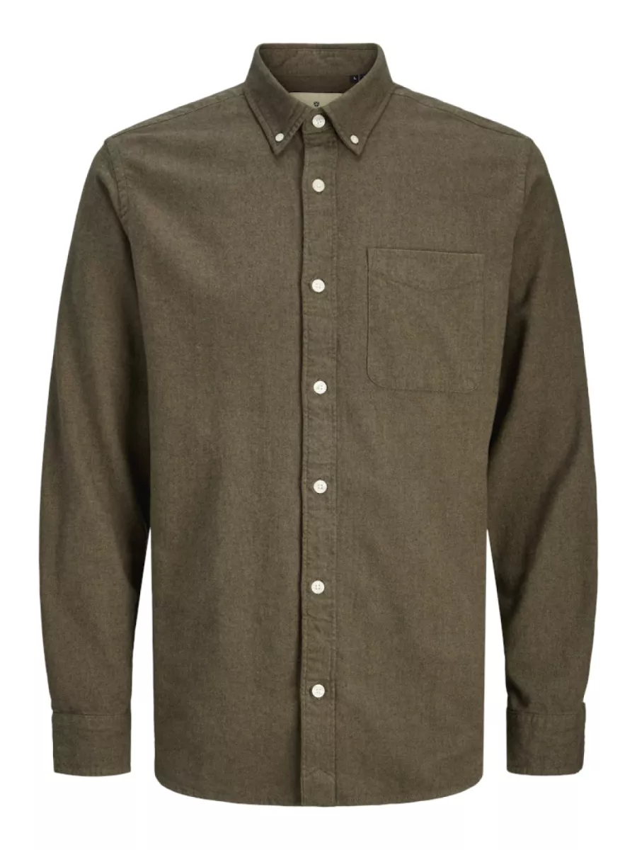 JACK & JONES-JPRBLUBROOK TWILL SOLID L/S SHIRT L-12282353-Stone gray-GRIJS
