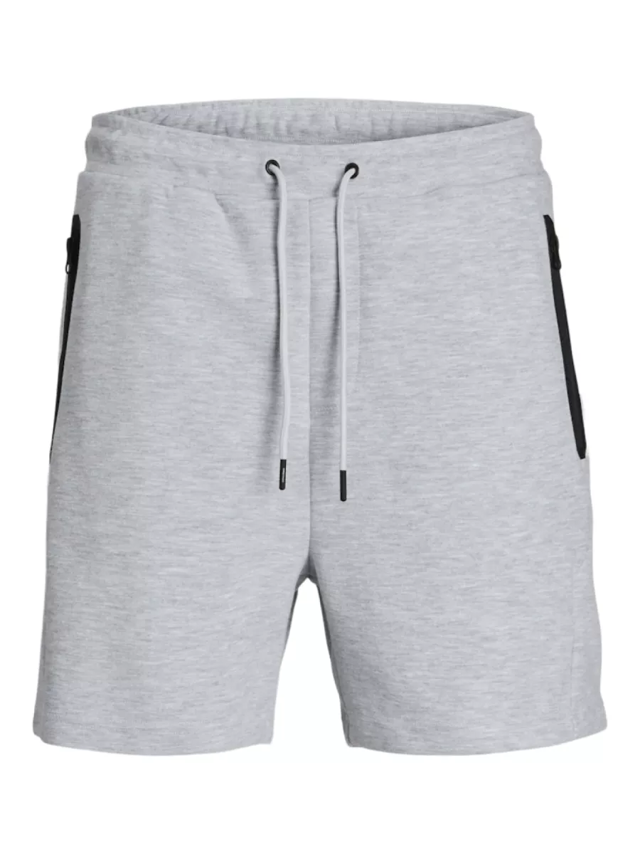 JACK & JONES-JPSTGORDON FUSION SWEAT SHORTS SRT-12273304-Light Grey-LICHT-/PAREL GRIJS