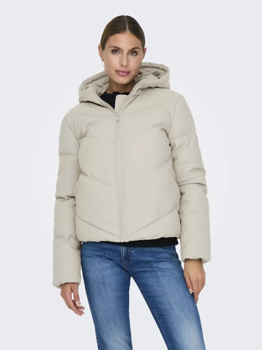 JDY-JDYARNHEM WATER REP SHORT PUFFA OTW-15277952-Moonbeam-ECRU