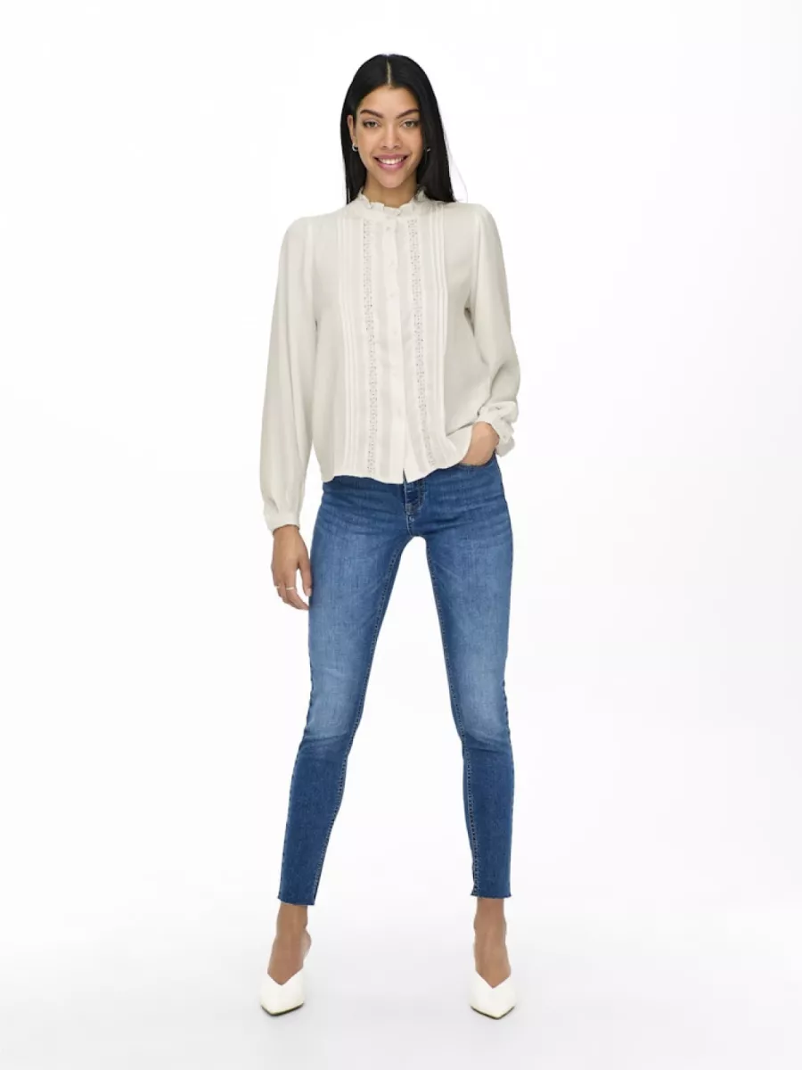 JDY-JDYELLIS L/S LACE SHIRT WVN-15251994-Cloud Dancer-CREME
