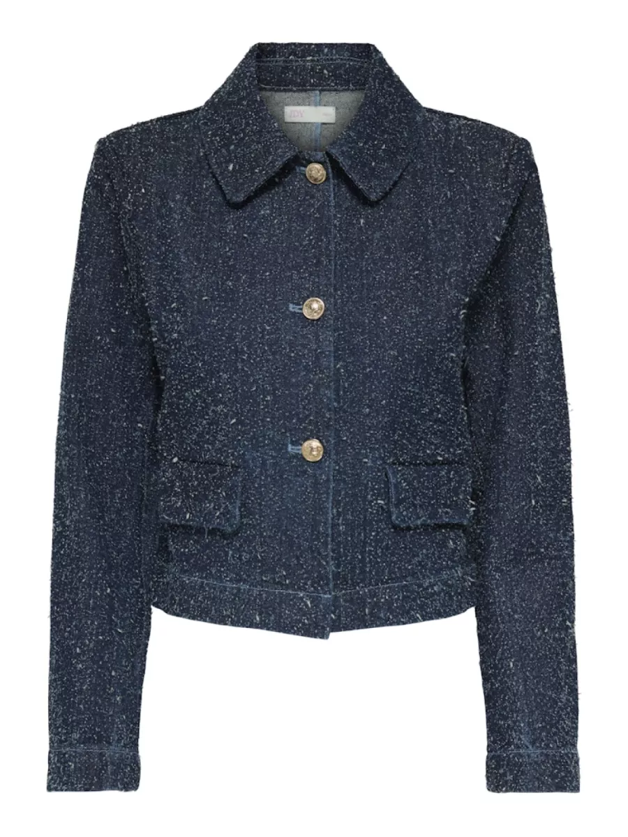 JDY-JDYLADY LS SHACKET DNM-15341468-Dark Blue Denim-BLUE