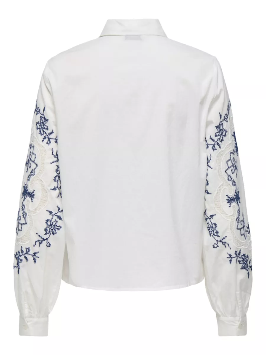 JDY-JDYNORA L/S EMBROIDERY SHIRT WVN-15359403-Cloud Dancer-CREME