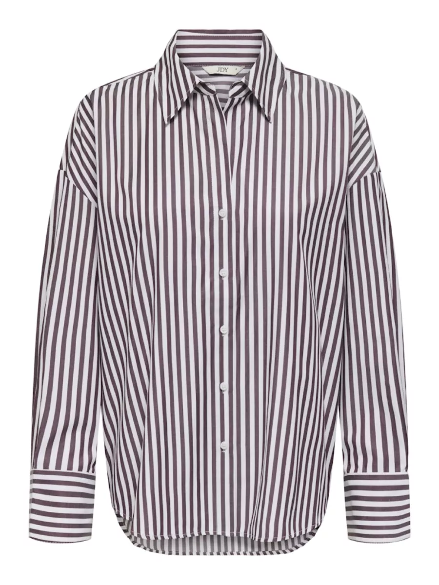 JDY-JDYVESPER L/S LOOSE SHIRT WVN NOOS-15338857-Cloud Dancer Fig-BRUIN COMBINATIES