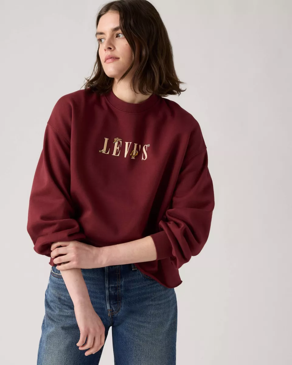 LEVI STRAUSS-Gr Leo Ls Crew Crew Serif Western Motif-003RE-0000-BORDEAUX