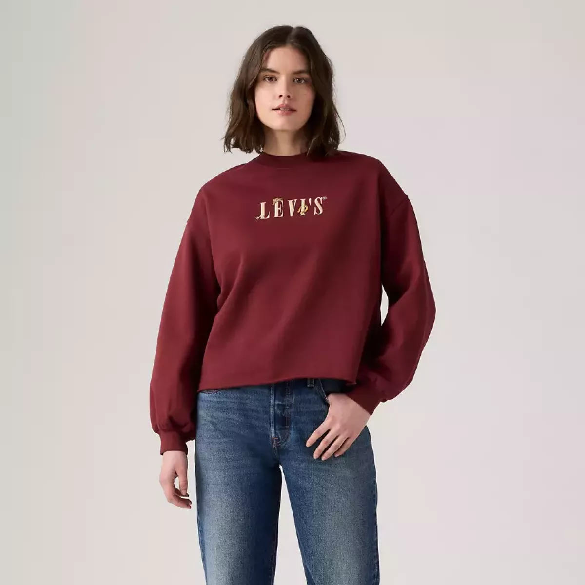 LEVI STRAUSS-Gr Leo Ls Crew Crew Serif Western Motif-003RE-0000-BORDEAUX