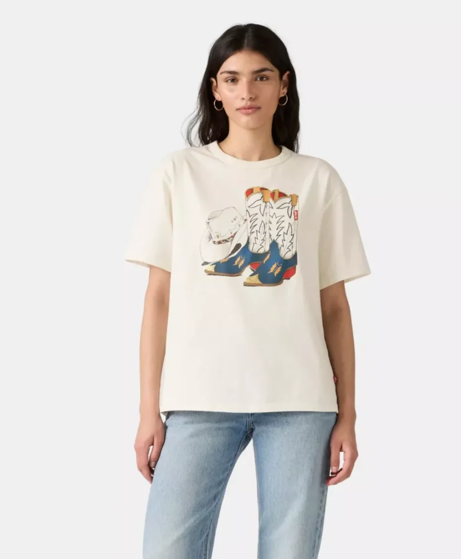 LEVI STRAUSS-GR Tabor Tee Cowboy Boot And Hat-001MX-0007-CREME
