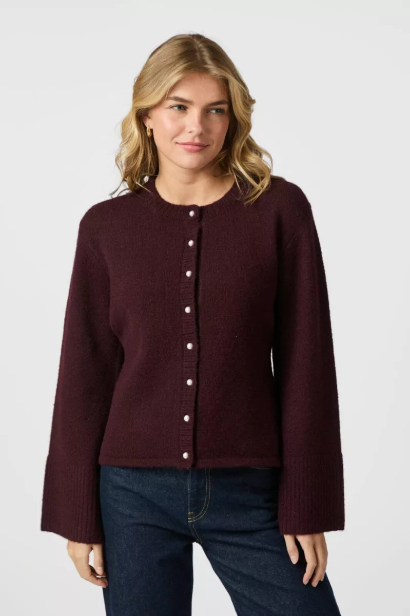 Neo Noir-Marie Louise Knit Cardigan-164837-682 Wine-BORDEAUX