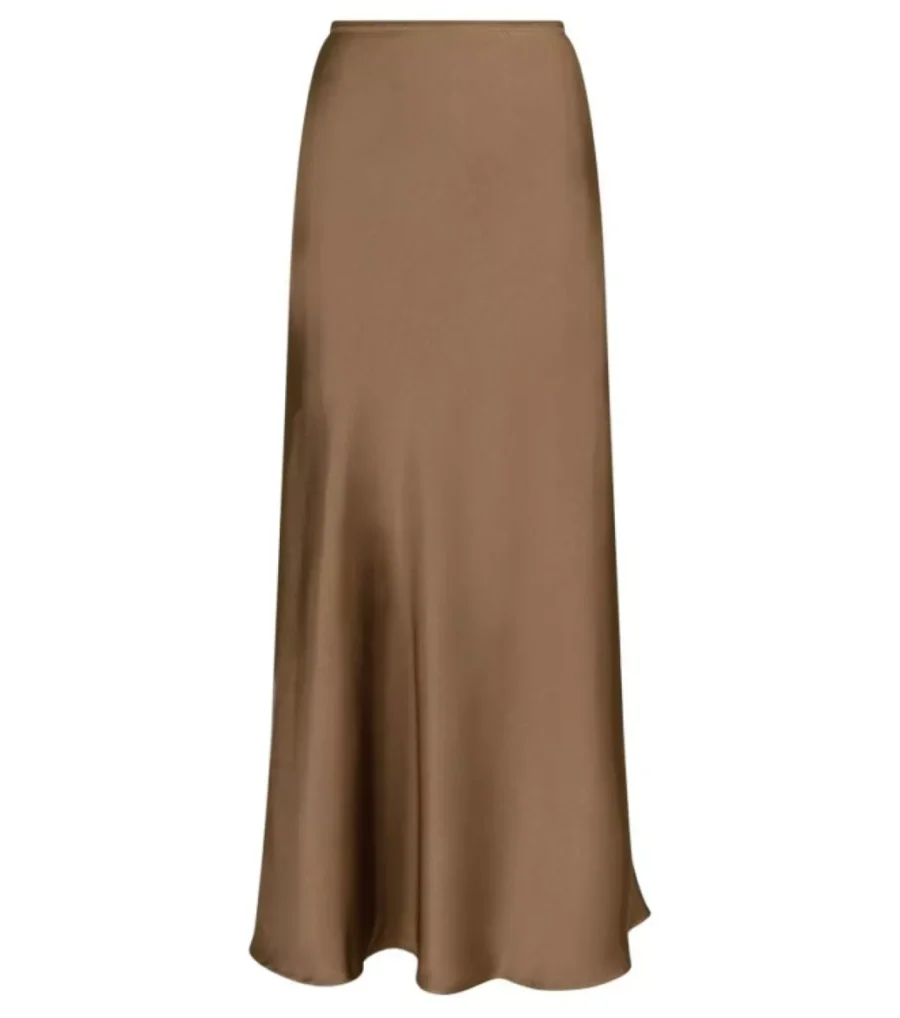 Neo Noir-Vicky HEavy Sateen Skirt-159588-811 Dark Taupe-TAUPE