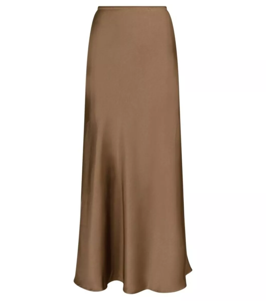 Neo Noir-Vicky HEavy Sateen Skirt-159588-811 Dark Taupe-TAUPE