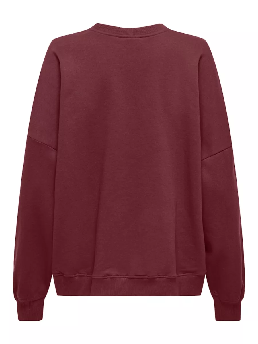 ONLY-ONLBILA L/S BEAR O-NECK SWT-15356052-Cabarnet-BORDEAUX