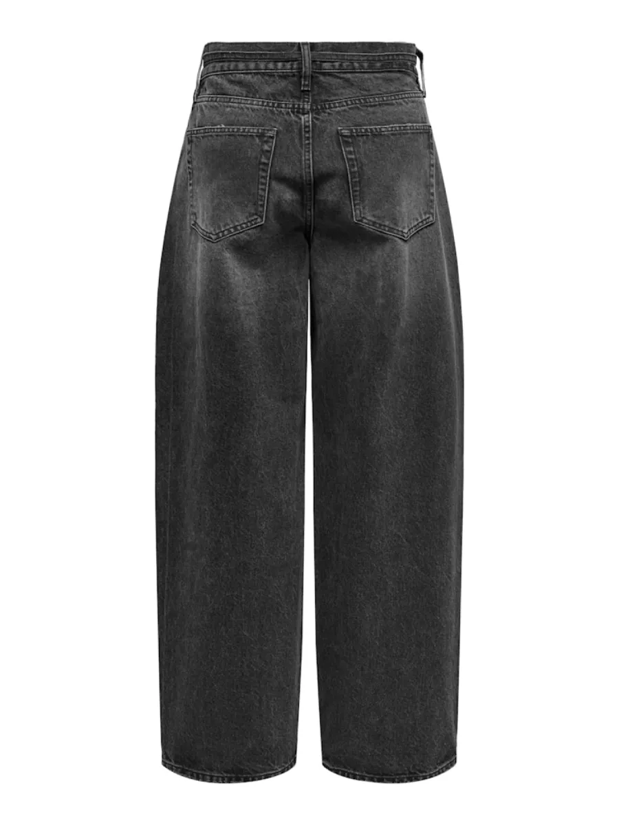 ONLY-ONLGIANNA MW STRAIGHT DNM DOT980 NO-15347094-Washed Black-ZWART