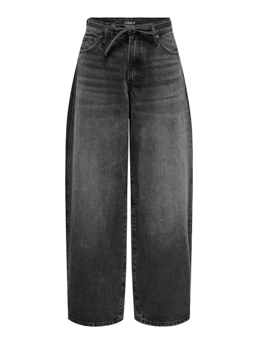 ONLY-ONLGIANNA MW STRAIGHT DNM DOT980 NO-15347094-Washed Black-ZWART