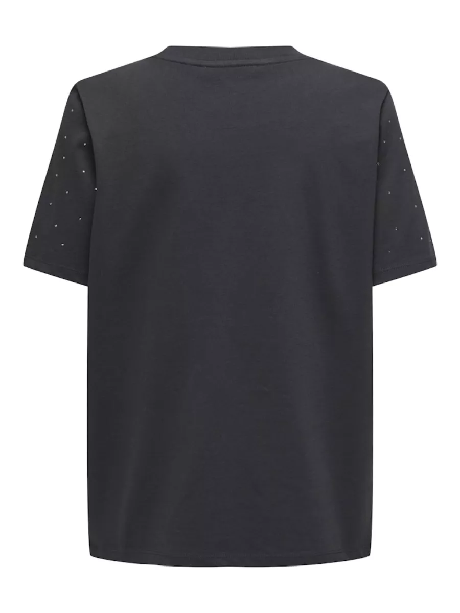 ONLY-ONLMONJA S/S STUDS TEE JRS-15340939-Phantom-ANTRACIET