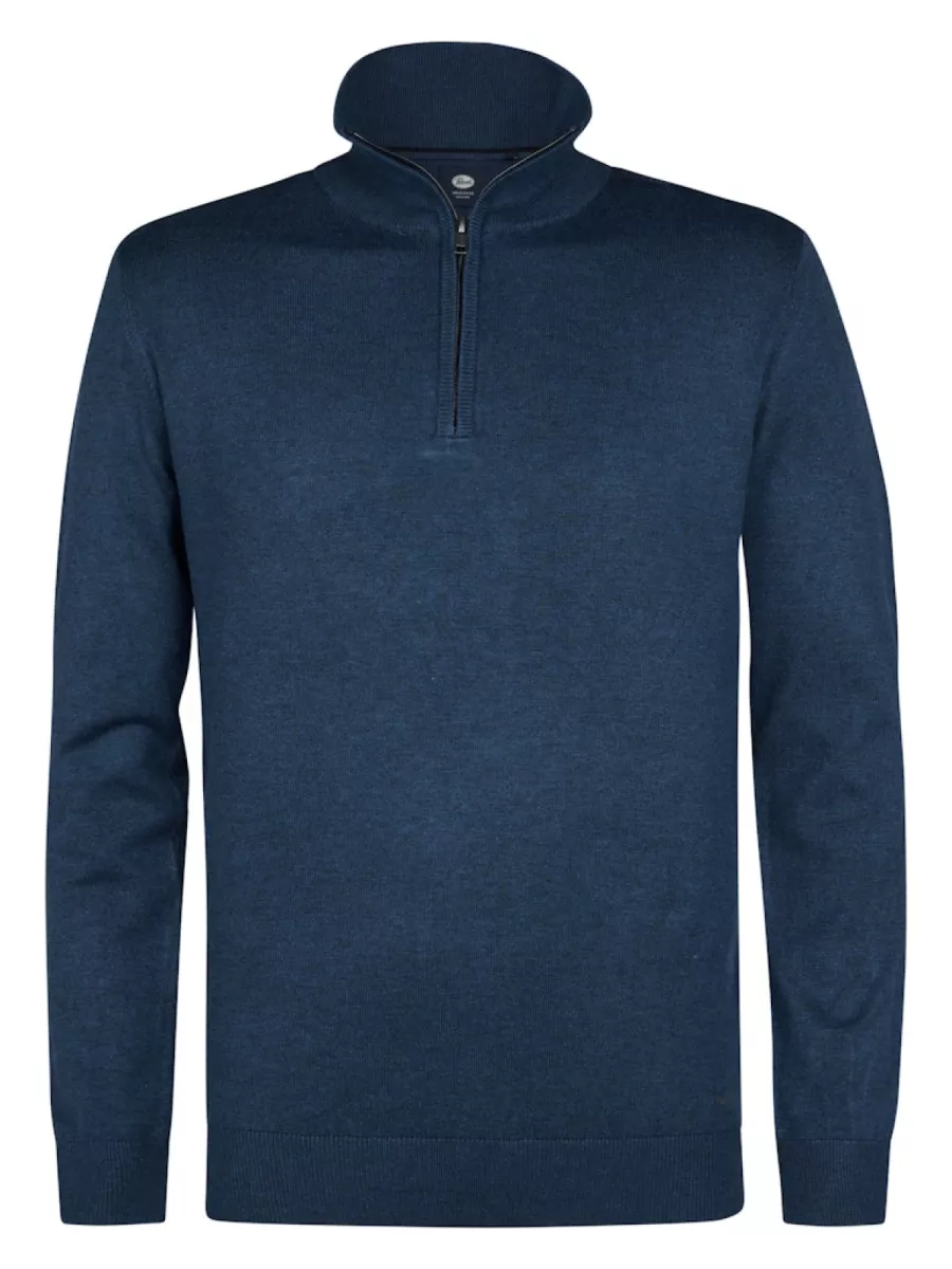 PETROL INDUSTRIES-Men Knitwear Collar Basic-M-3050-KWC207-5193-DENIM