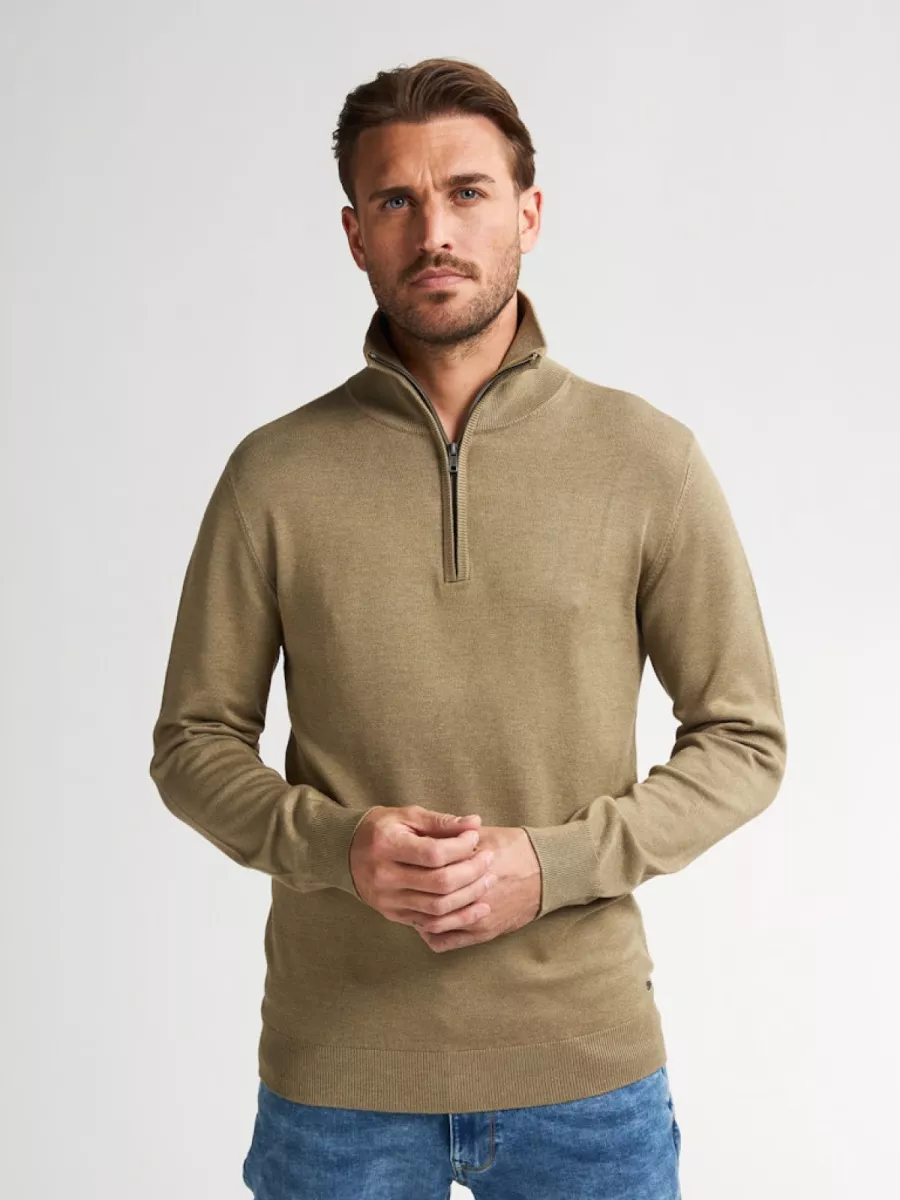 PETROL INDUSTRIES-Men Knitwear Collar Basic-M-3050-KWC207-7146-LICHT BRUIN