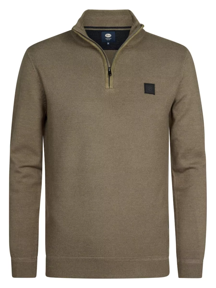PETROL INDUSTRIES-Men Knitwear Collar-M-3050-KWC214-6174 Mossy stone-STONE