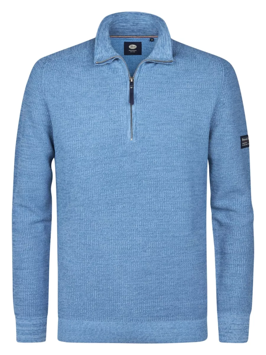 PETROL INDUSTRIES-Men Knitwear Collar-M-3050-KWC227-5187 Pale blue-BLAUW