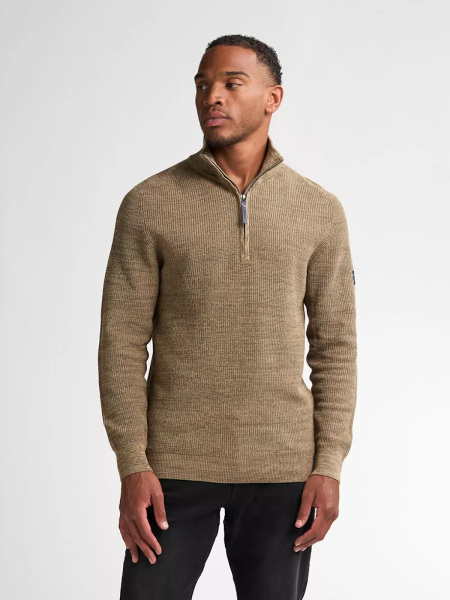 PETROL INDUSTRIES-Men Knitwear Collar-M-3050-KWC227-7146 Tan-LICHT BRUIN