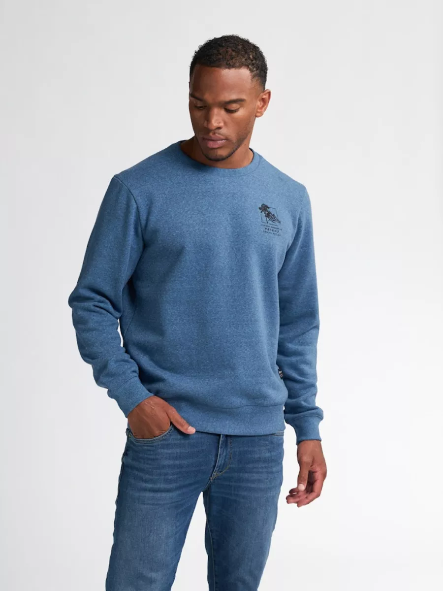 PETROL INDUSTRIES-Men Sweater Round Neck-M-3050-SWR309-5190 Indie blue-BLAUW