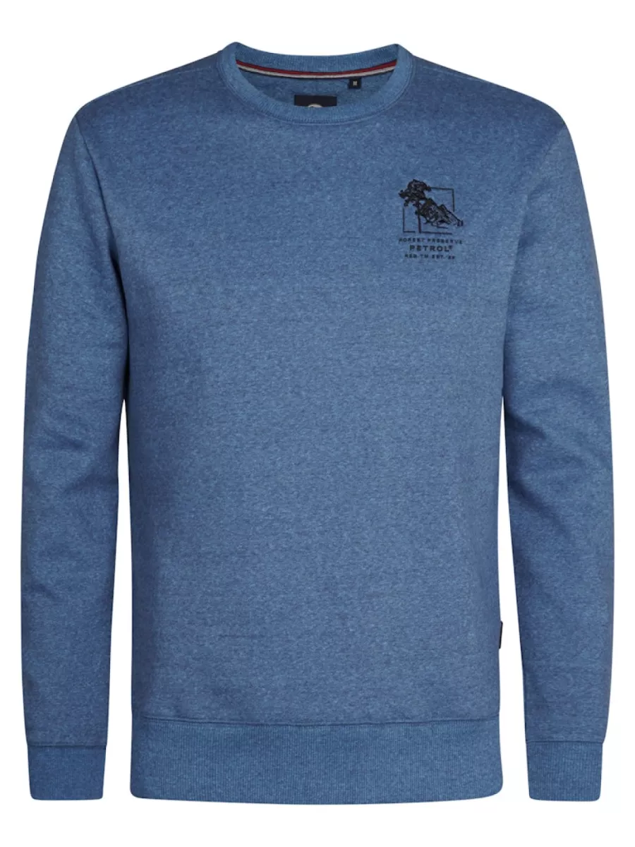 PETROL INDUSTRIES-Men Sweater Round Neck-M-3050-SWR309-5190 Indie blue-BLAUW