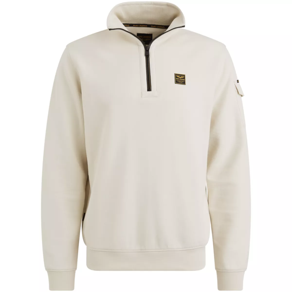 PME LEGEND-Half zip collar interlock jersey-PSW2508423-7013 Bone white-BEIGE