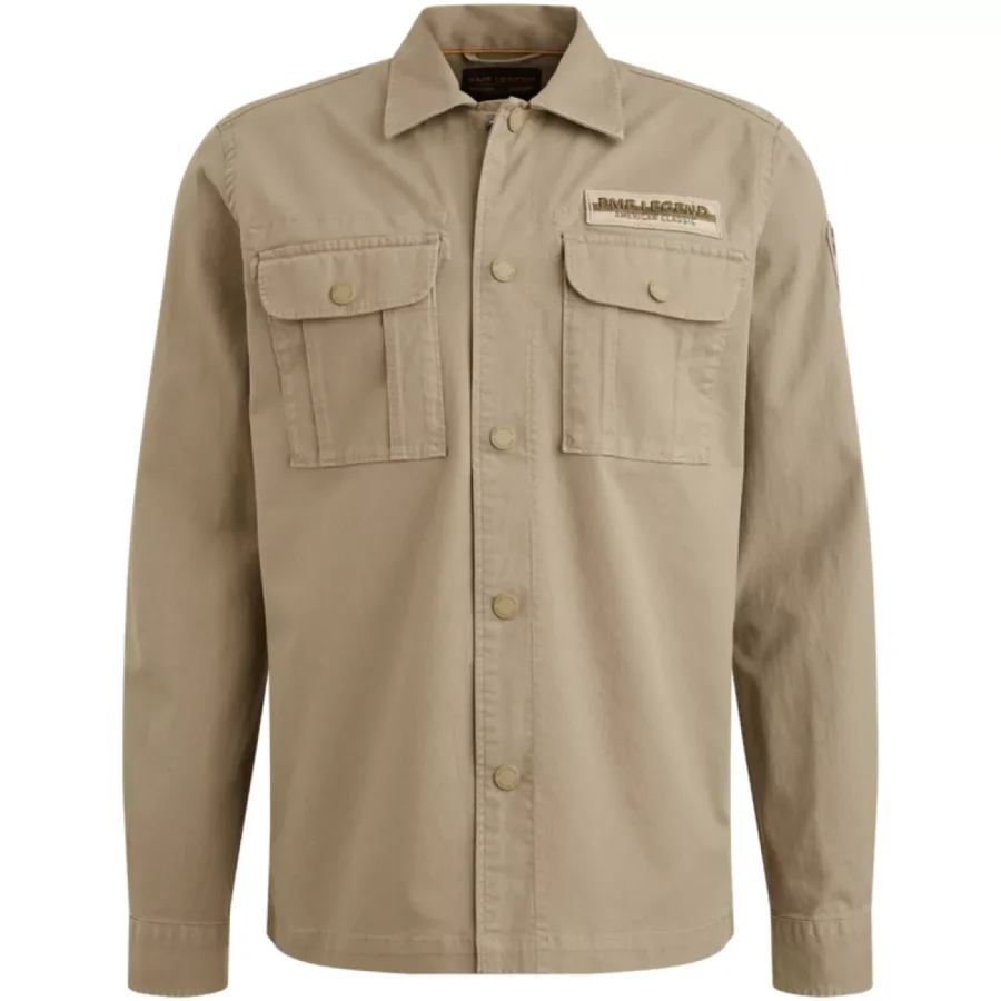 PME LEGEND-Long Sleeve Shirt Ctn/elastane Cav-PSI2506240-6391 Silver sage-LICHT-/PAREL GRIJS