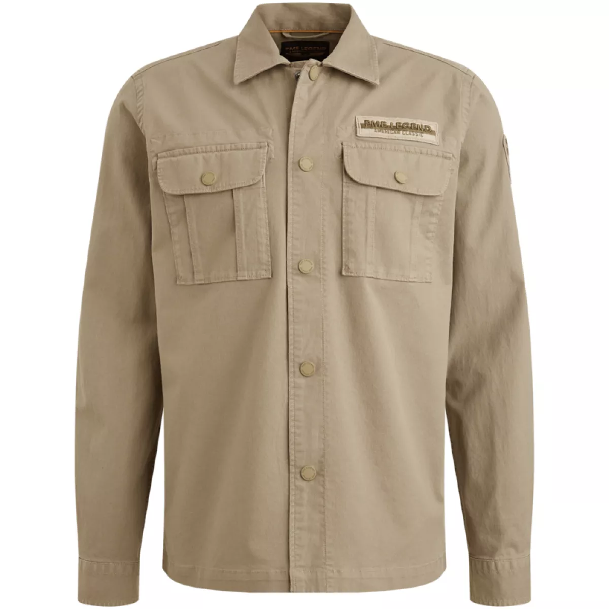 PME LEGEND-Long Sleeve Shirt Ctn/elastane Cav-PSI2506240-6391 Silver sage-LICHT-/PAREL GRIJS