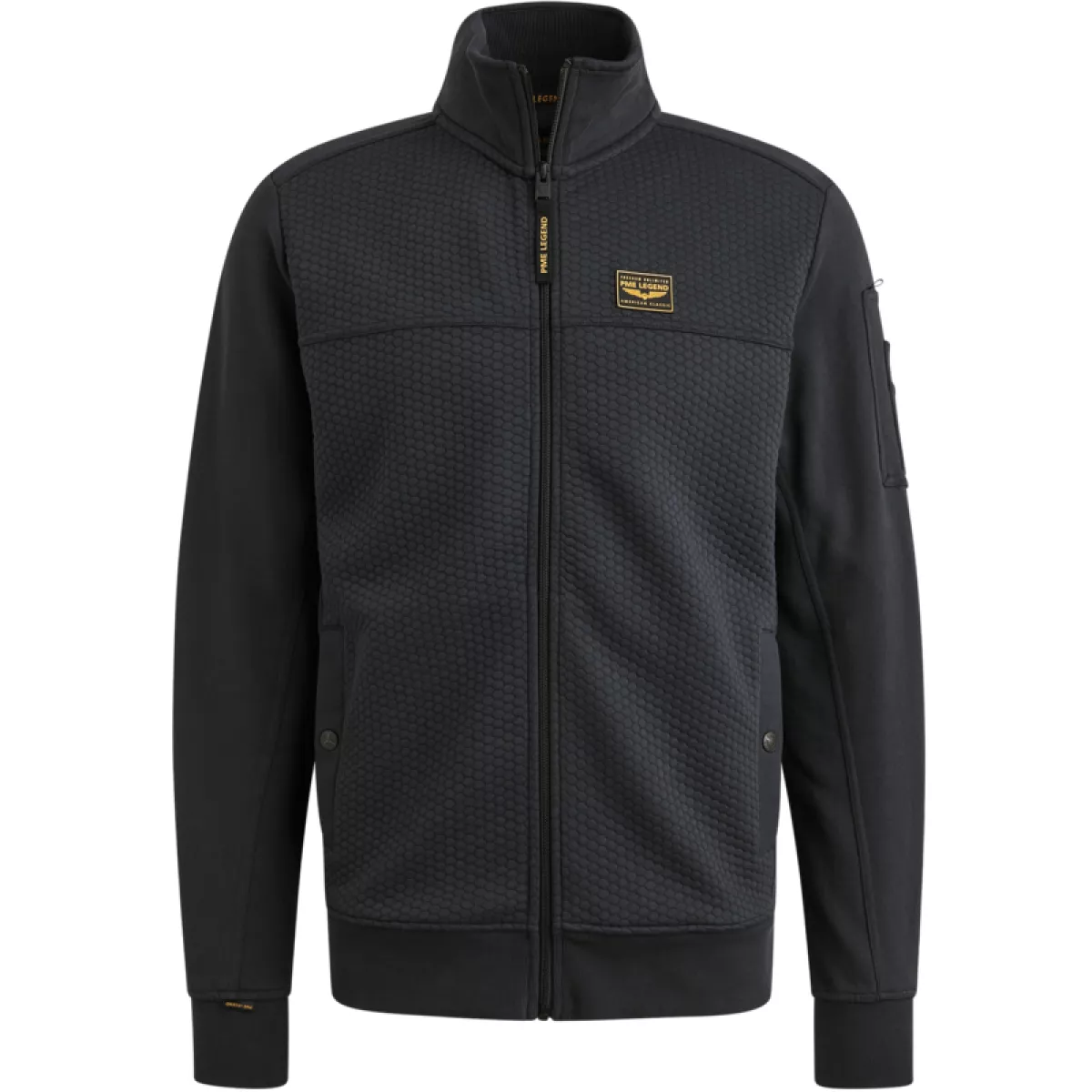 PME LEGEND-Zip jacket jacquard interlock swea-PSW2508436-5281 Salute-BLUE