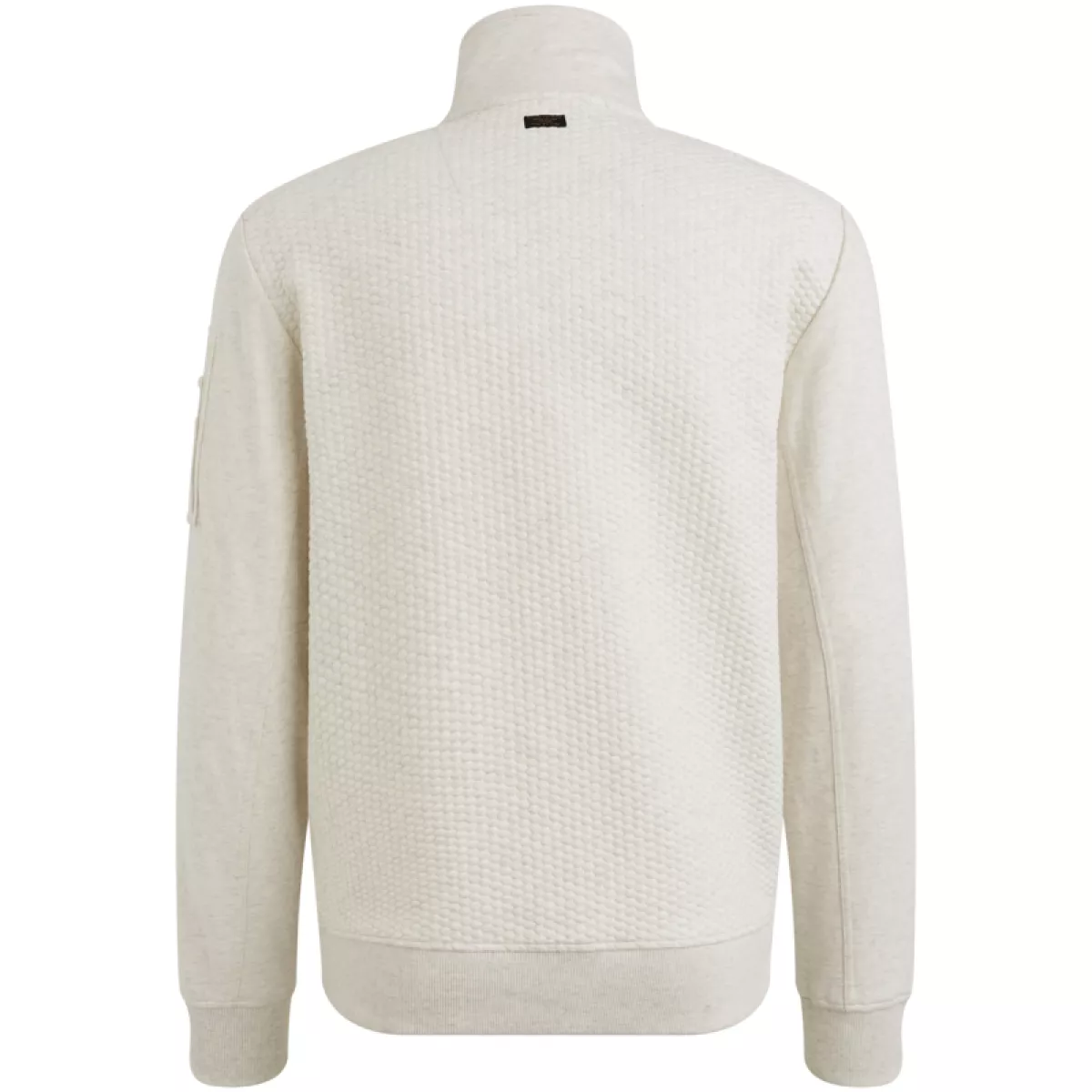 PME LEGEND-Zip jacket jacquard interlock swea-PSW2508436-910 Bone white melee-BEIGE