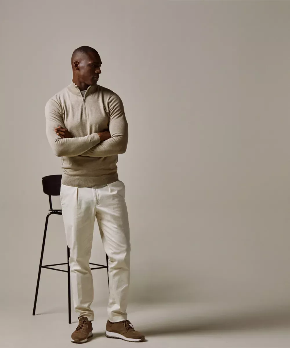 Profuomo-Pullover half zip-PP2J00010C-F Beige-BEIGE