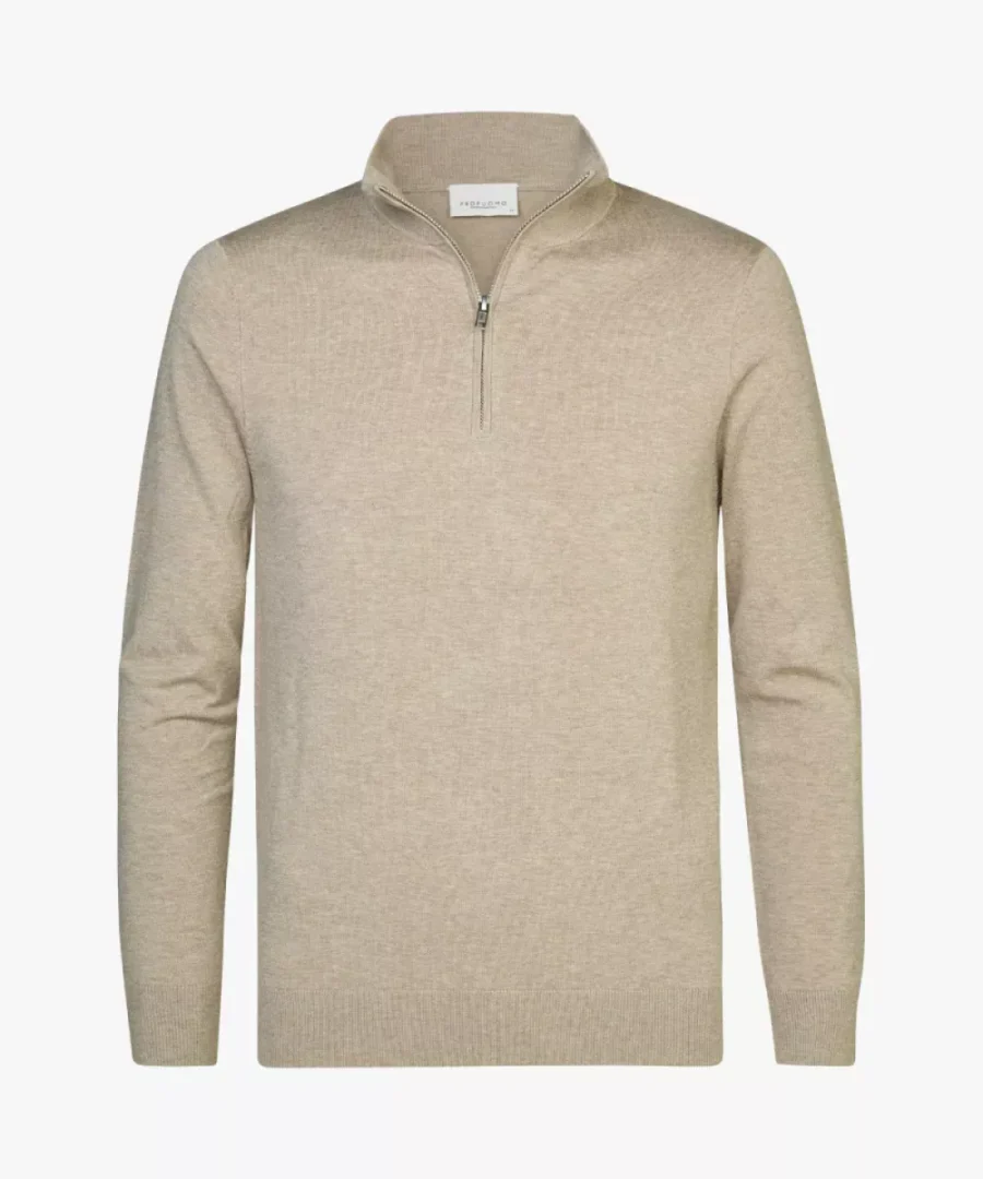 Profuomo-Pullover half zip-PP2J00010C-F Beige-BEIGE