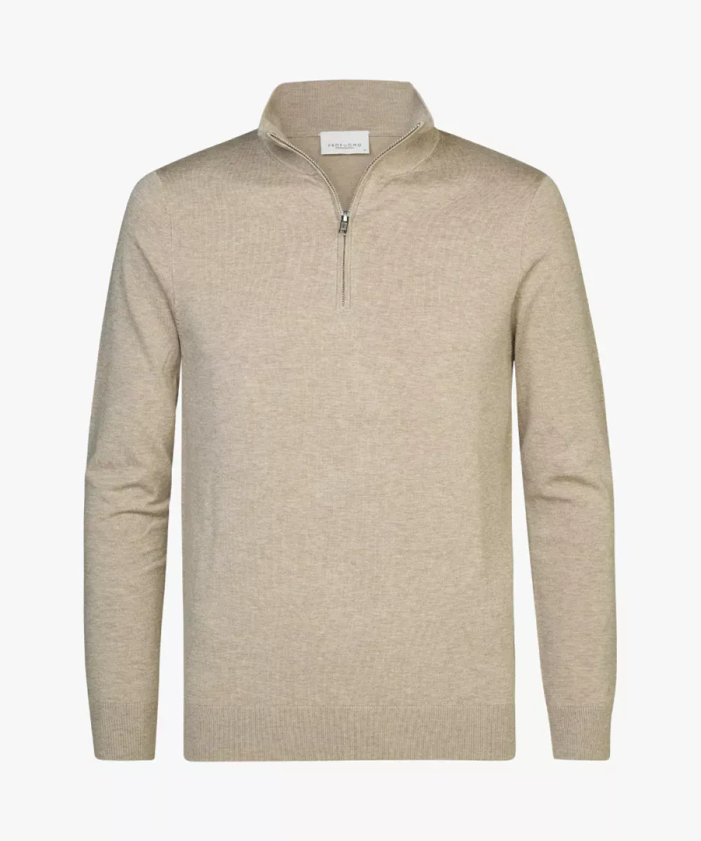 Profuomo-Pullover half zip-PP2J00010C-F Beige-BEIGE