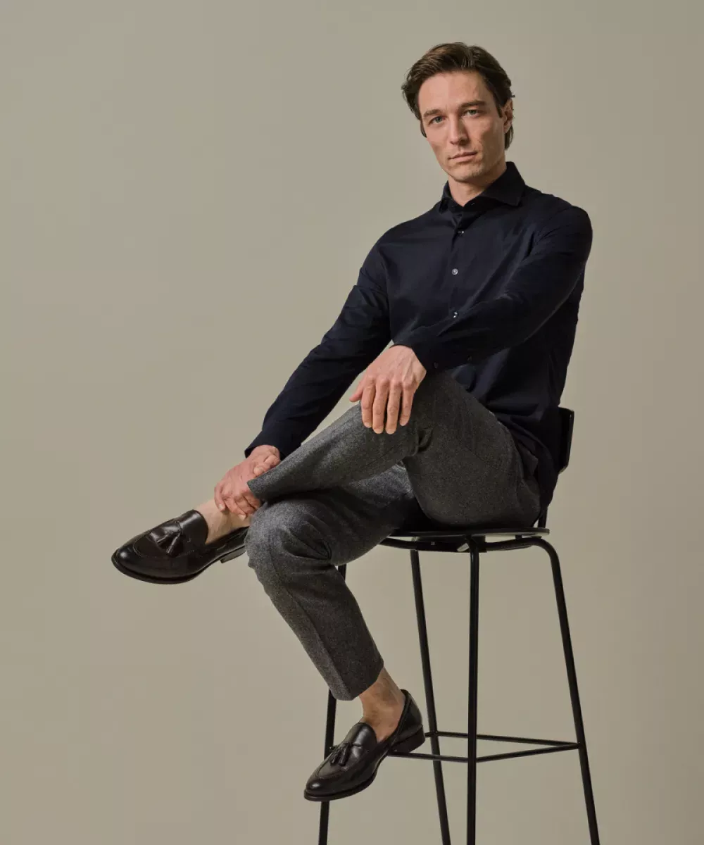 Profuomo-Shirt x-cutaway sf-PP2H00008C-M3 Dark blue-DONKER BLAUW