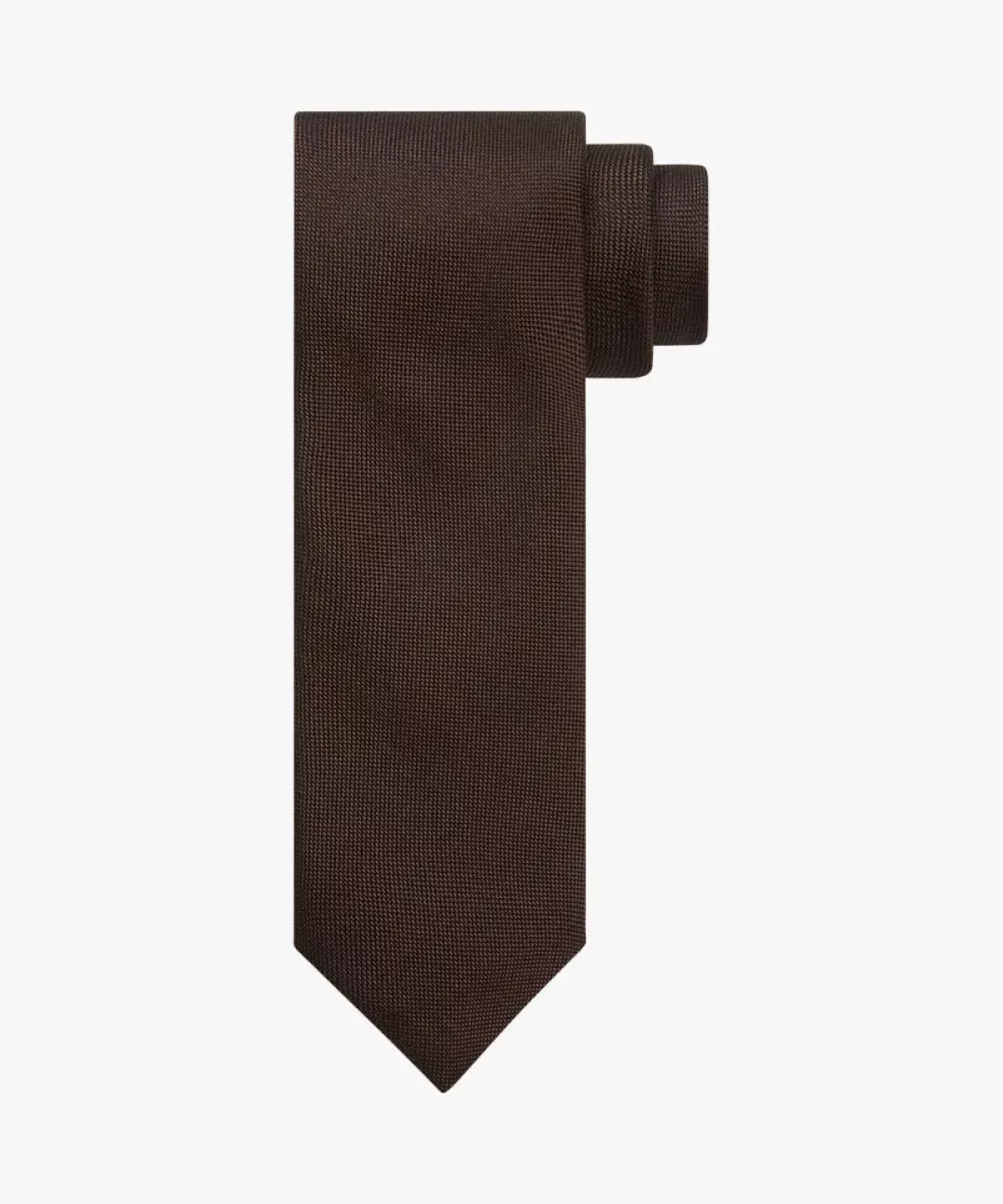 Profuomo-Tie silk woven brown-PP6AA0005F-200 Brown-BRUIN
