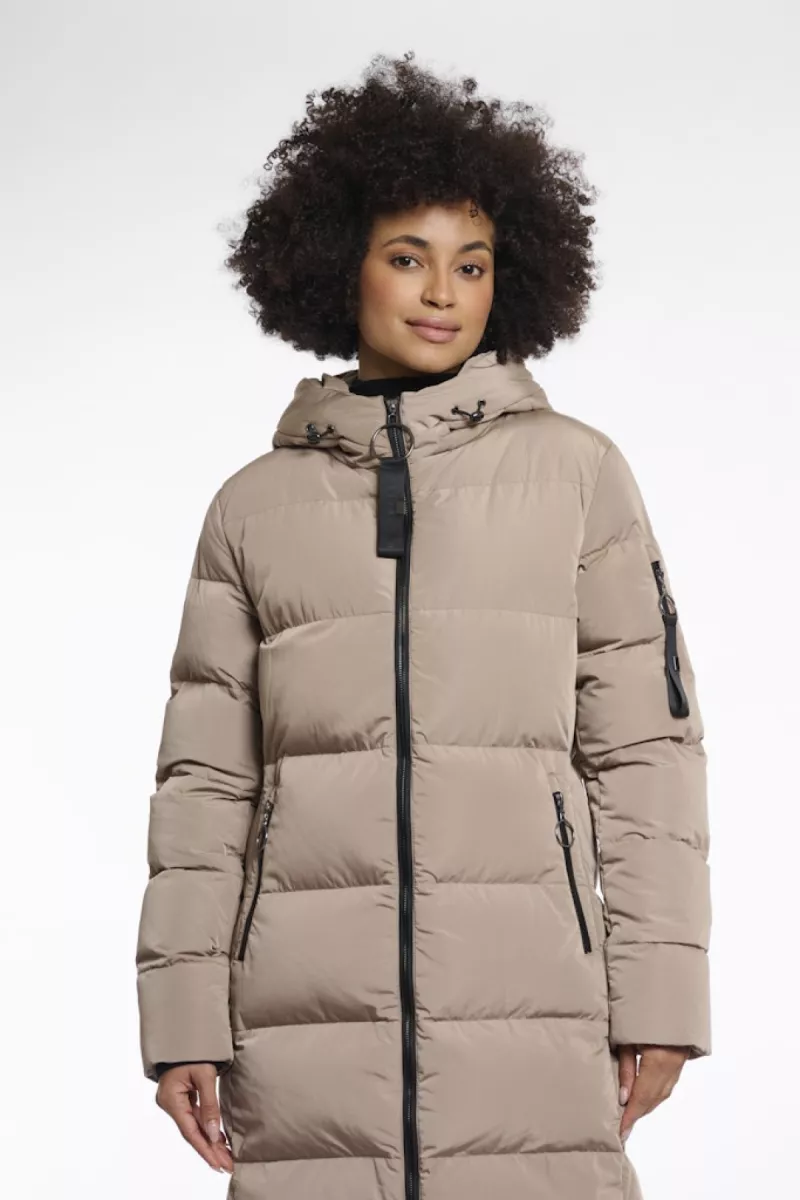 RINO & PELLE-Long Padded Hooded Coat-Jade.7002512-Toffee-CAFE