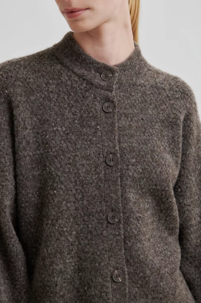 Second Female-Cardigan-Menta Knit Cardigan-6103 Delicioso-BRUIN