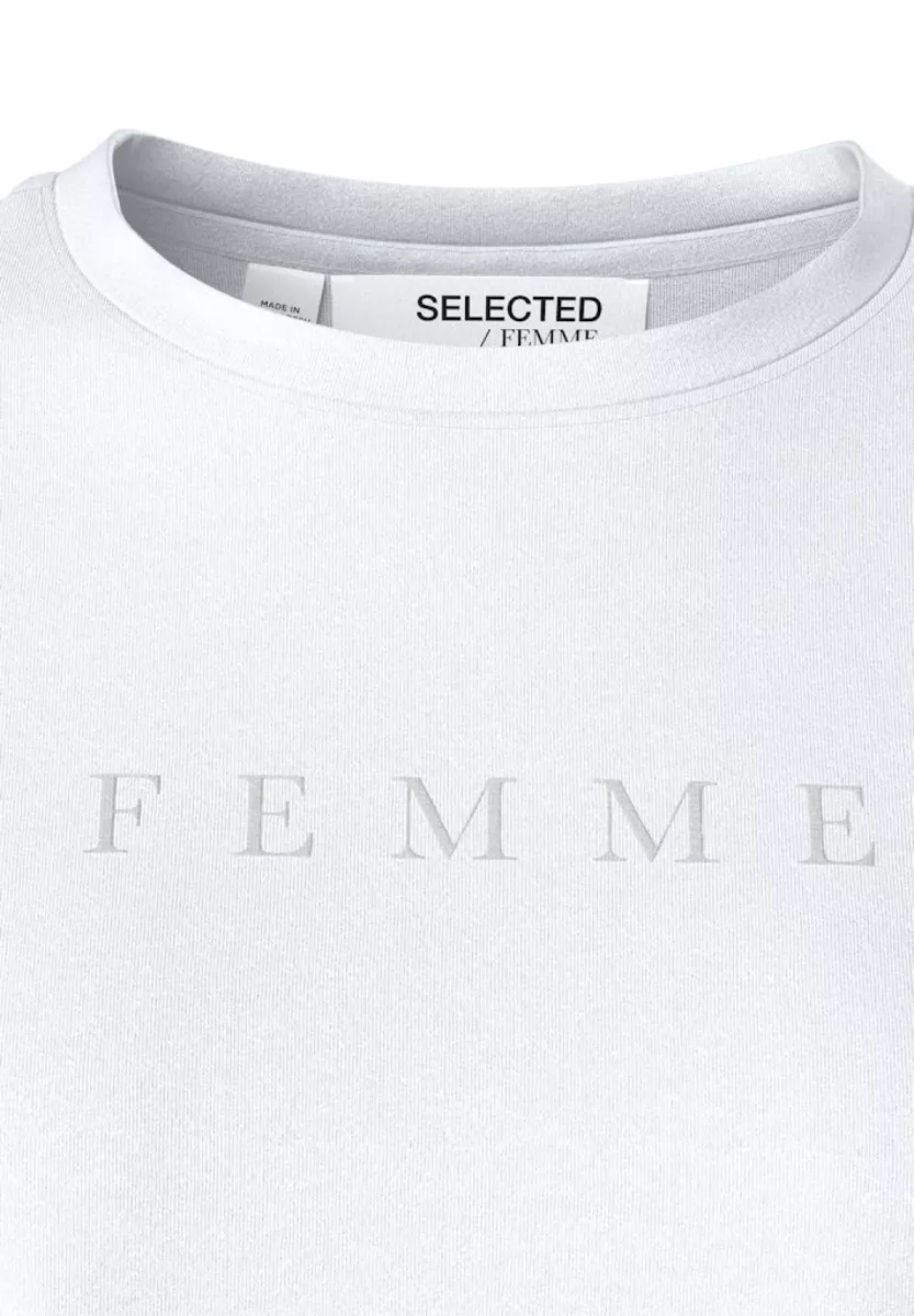 Selected Femme-SLFVILJA SS PRINTED TEE W NOOS-16085609-Bright White-WIT