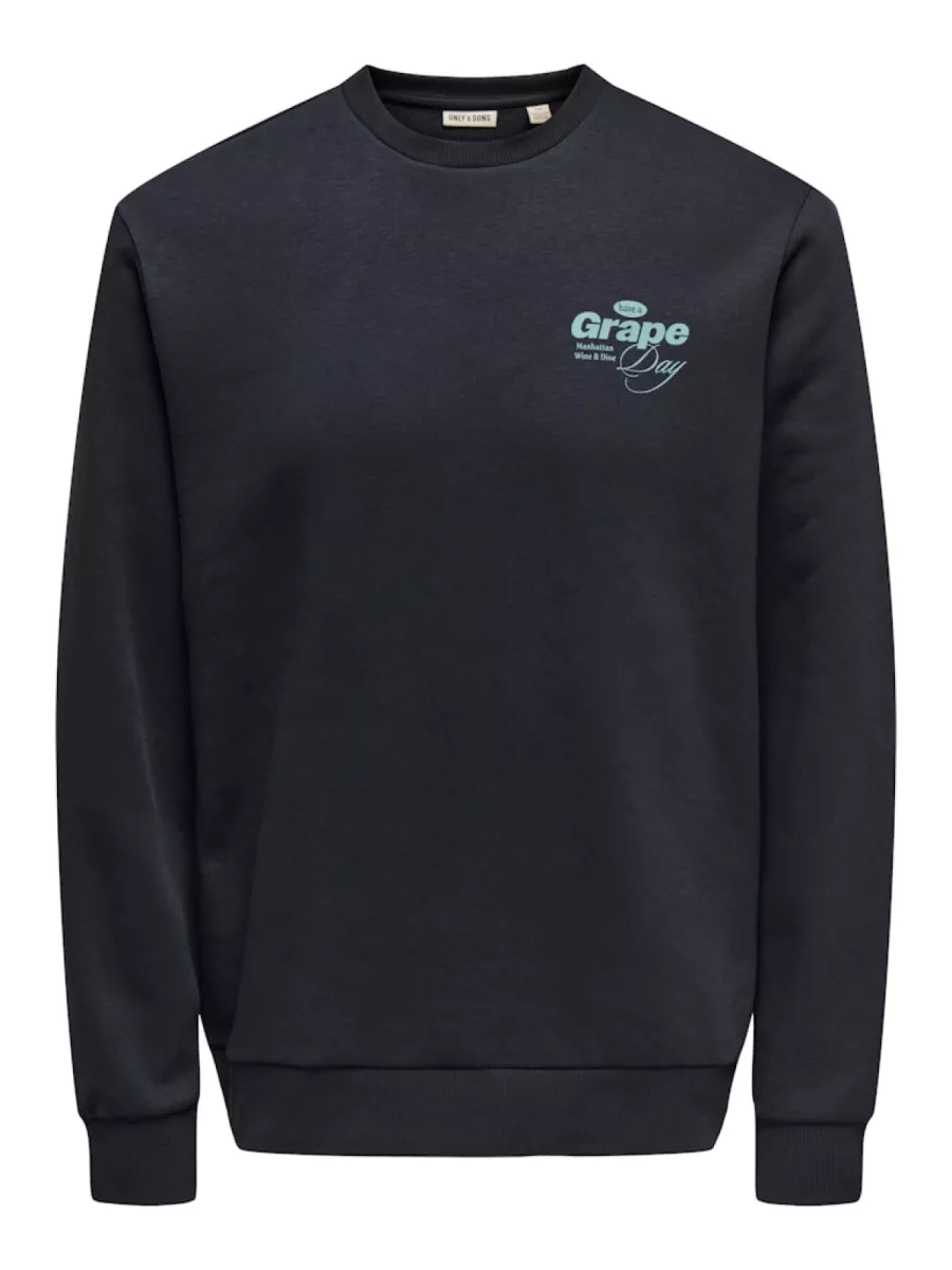 SONS-ONSALFRESCO REG CREW NECK-22035625-Black Grape-ZWART COMBINATIES