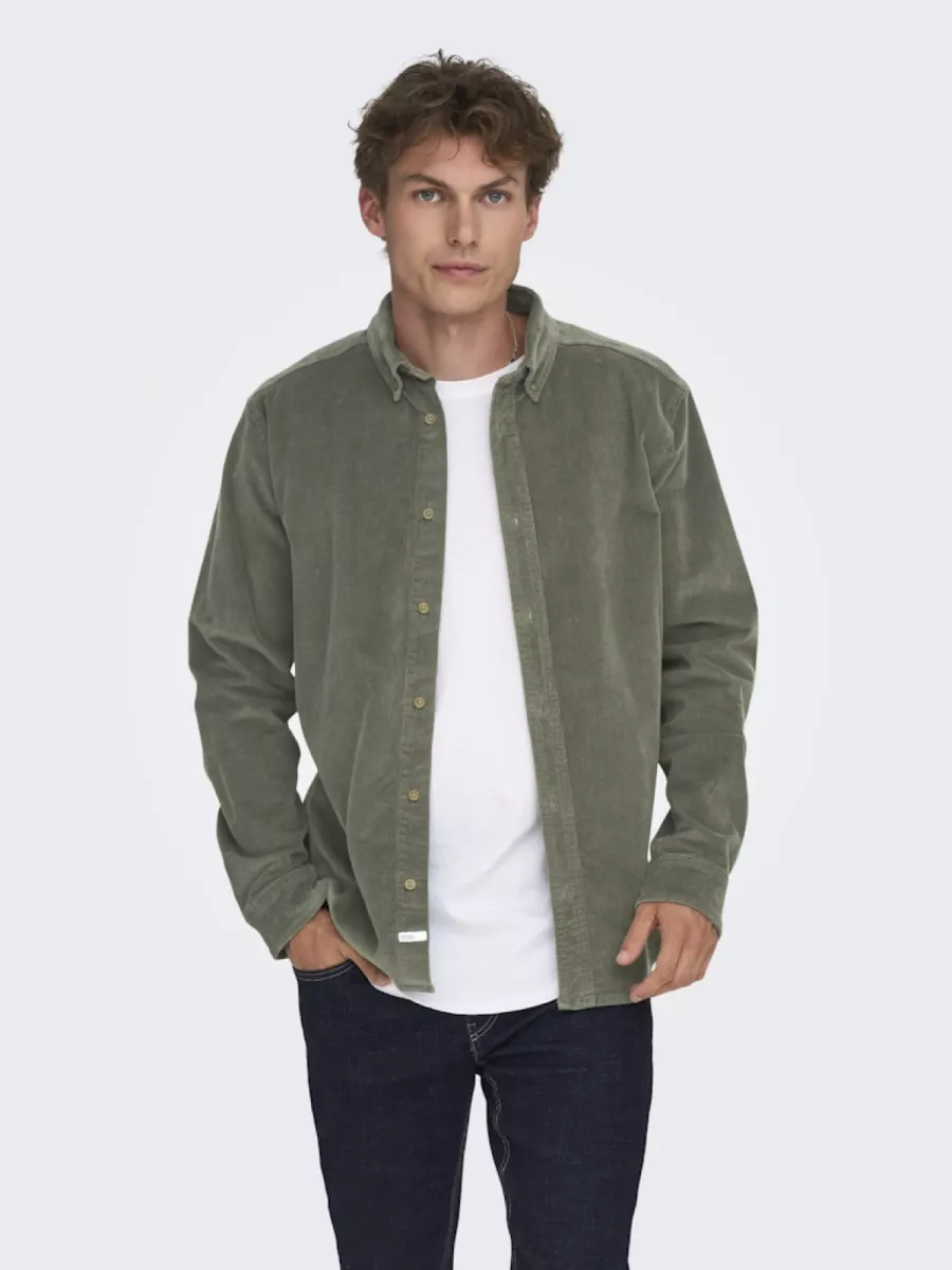 SONS-ONSMICHAEL 18W REG CORD STRETCH LS-22029764-Castor gray-GRIJS