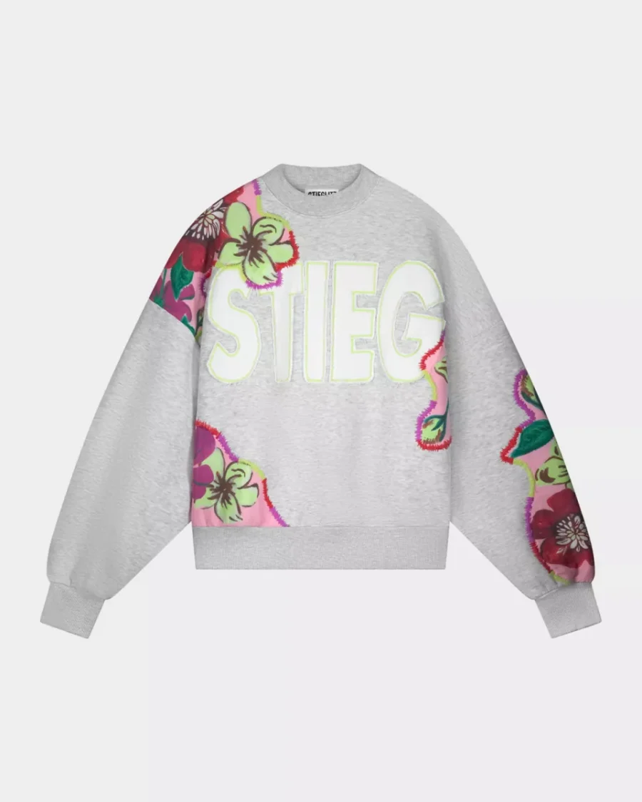 Stieglitz-Gitana Sweater-W2502012-Melange Grey-GRIJS COMBINATIES