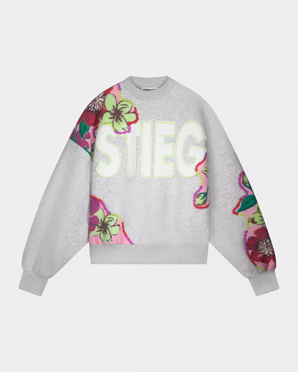 Stieglitz-Gitana Sweater-W2502012-Melange Grey-GRIJS COMBINATIES