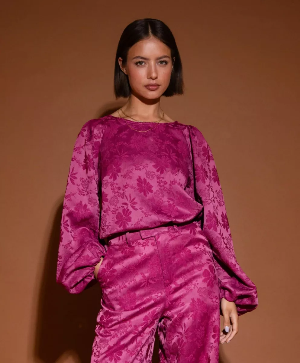 Studio Amaya-Blouse LM-Ellie-Fuchsia-FUCHSIA